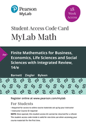 Mylab Math with Pearson Etext -- 18 Week Standalone Access Card -- For Finite Mathematics for Business, Economics, Life Sciences and Social Sciences