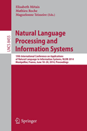 Natural Language Processing and Information Systems: 19th International Conference on Applications of Natural Language to Information Systems, Nldb 2014, Montpellier, France, June 18-20, 2014. Proceedings