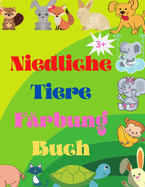 Niedliche Tiere Frbung Buch: Adorable Baby Tiere Malbuch im Alter von 3+ Super niedliche Baby Waldtiere Tier-Malbuch: Fr Kinder ab 3 Jahren Baby-Tiere-Malbuch fr Mdchen und Jungen