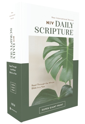 Niv, Daily Scripture, Super Giant Print, Paperback, White/Green, Comfort Print: 365 Days to Read Through the Whole Bible in a Year - Zondervan
