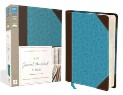 NIV, Journal the Word Bible, Imitation Leather, Brown/Blue: Reflect, Journal, or Create Art Next to Your Favorite Verses