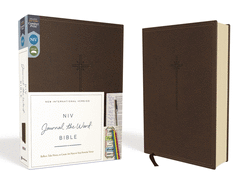NIV, Journal the Word Bible, Imitation Leather, Brown, Red Letter Edition, Comfort Print: Reflect, Take Notes, or Create Art Next to Your Favorite Verses