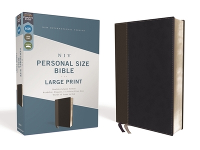 NIV, Personal Size Bible, Large Print, Leathersoft, Black, Red Letter, Comfort Print - Zondervan