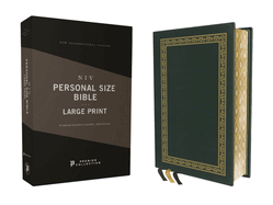 Niv, Personal Size Bible, Large Print, Premium Goatskin Leather, Green, Premier Collection, Black Letter, Gauffered Edges, Comfort Print