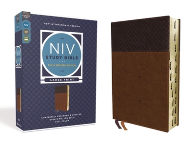NIV Study Bible, Fully Revised Edition, Large Print, Leathersoft, Brown, Red Letter, Comfort Print - Barker, Kenneth L (Editor), and Strauss, Mark L (Editor), and Brown, Jeannine K (Editor)