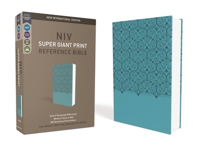 NIV, Super Giant Print Reference Bible, Imitation Leather, Blue, Red Letter Edition - Zondervan