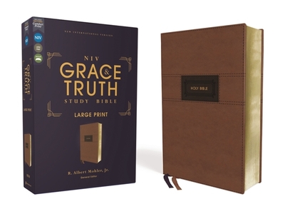 Niv, the Grace and Truth Study Bible (Trustworthy and Practical Insights), Large Print, Leathersoft, Brown, Red Letter, Comfort Print - Mohler Jr, R Albert (Editor), and Zondervan