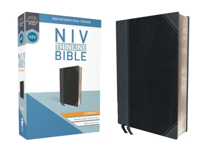 NIV, Thinline Bible, Compact, Imitation Leather, Black/Gray, Red Letter Edition - Zondervan