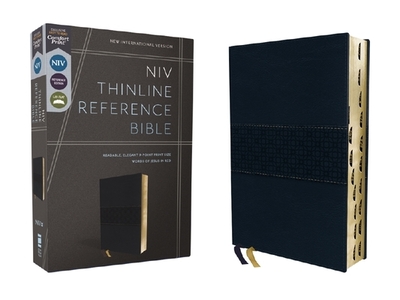 Niv, Thinline Reference Bible (Deep Study at a Portable Size), Leathersoft, Navy, Red Letter, Thumb Indexed, Comfort Print - Zondervan