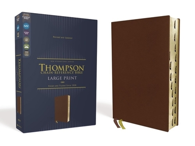 Niv, Thompson Chain-Reference Bible, Large Print, Genuine Leather, Cowhide, Brown, Red Letter, Art Gilded Edges, Thumb Indexed, Comfort Print - Thompson, Frank Charles, Dr. (Editor), and Zondervan