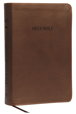 NKJV, Foundation Study Bible, Leathersoft, Brown, Thumb Indexed, Red Letter: Holy Bible, New King James Version - Thomas Nelson