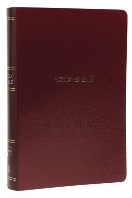 NKJV, Reference Bible, Center-Column Giant Print, Leather-Look, Burgundy, Red Letter Edition, Comfort Print - Thomas Nelson