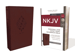 NKJV, Reference Bible, Personal Size Giant Print, Imitation Leather, Burgundy, Red Letter Edition, Comfort Print