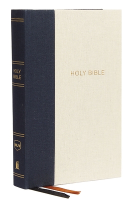 NKJV, Thinline Bible, Compact, Cloth Over Board, Blue/Tan, Red Letter Edition - Thomas Nelson