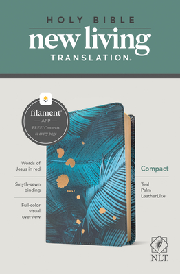 NLT Compact Bible, Filament-Enabled Edition (Leatherlike, Teal Palm, Red Letter) - Tyndale (Creator)