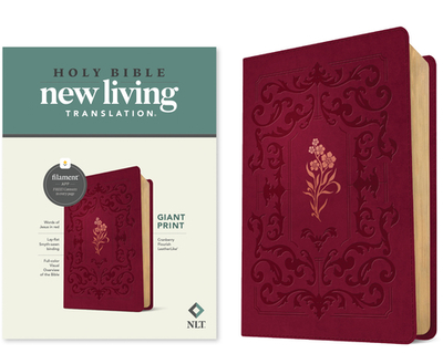 NLT Giant Print Bible, Filament-Enabled Edition (Leatherlike, Cranberry Flourish, Red Letter) - Tyndale (Creator)
