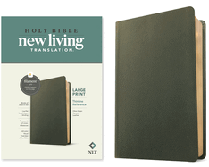NLT Large Print Thinline Reference Bible, Filament-Enabled Edition (Genuine Leather, Olive Green, Red Letter)