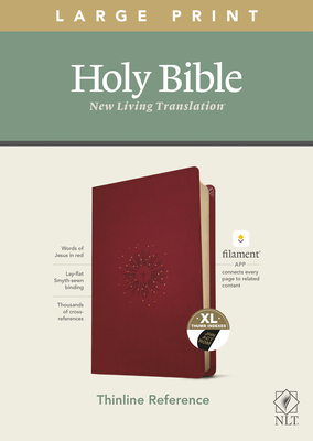 NLT Large Print Thinline Reference Bible, Filament Enabled Edition (Red Letter, Leatherlike, Berry, Indexed) - Tyndale (Creator)