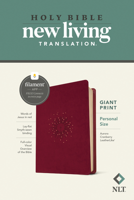 NLT Personal Size Giant Print Bible, Filament-Enabled Edition (Leatherlike, Aurora Cranberry, Red Letter) - Tyndale (Creator)