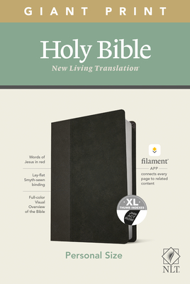 NLT Personal Size Giant Print Bible, Filament Enabled Edition (Red Letter, Leatherlike, Black/Onyx, Indexed) - Tyndale (Creator)