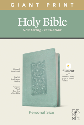 NLT Personal Size Giant Print Bible, Filament Enabled Edition (Red Letter, Leatherlike, Floral Frame Teal) - Tyndale (Creator)