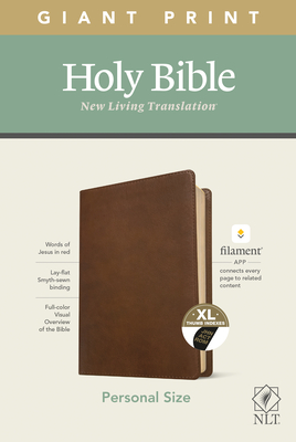 NLT Personal Size Giant Print Bible, Filament Enabled Edition (Red Letter, Leatherlike, Rustic Brown, Indexed) - Tyndale (Creator)