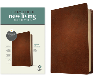 NLT Thinline Reference Bible, Filament-Enabled Edition (Genuine Leather, Brown, Red Letter) - Tyndale (Creator)