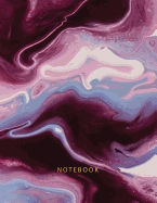 Notebook: Beautiful Red, Purple and Pink Marble with Gold Lettering 150 College-Ruled Lined Pages 8.5 X 11