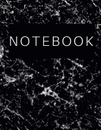 Notebook: Black and White Marble Unlined Notebook - Large (8.5 X 11 Inches) - 100 Pages, Smooth Matte Cover