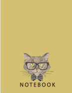 Notebook: Brown Cat on Pink Cover and Lined Pages, Extra Large (8.5 X 11) Inches, 110 Pages, White Paper