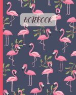 Notebook: Cute Flamingo Cartoon Cover - Lined Notebook, Diary, Track, Log & Journal - Gift for Boys, Girls, Teens, Men, Women (8x10 120 Pages)