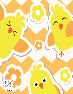 Notebook: Cute Happy Chick Notebook and Lined pages, Extra large (8.5 x 11) inches, 110 pages, White paper (Notebook for Kids)