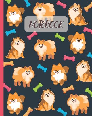 Notebook: Cute Pomeranians Cartoon Cover - Lined Notebook, Diary, Track, Log & Journal - Gift Idea for Boys Girls Teens Men Women (8"x10" 120 Pages) - Cute Love Fluff