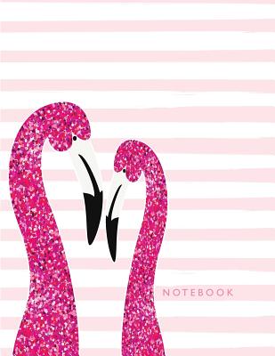 Notebook: Flamingo in Love on Pink Cover and Lined Pages, Extra Large (8.5 X 11) Inches, 110 Pages, White Paper - Flamingo, Cutie