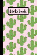 Notebook: Lined Cactus Journal / Notebook / Diary 6x9 Pink and Green Design