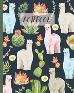 Notebook: Llama & Cactus Succulent - Lined Notebook, Diary, Track, Log & Journal - Cute Gift Idea for Boys Girls Teens Men Women (8" x10" 120 Pages)