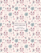 Notebook Magic Lover: Boho Style Cover and Dot Graph Line Sketch Pages, Extra Large (8.5 X 11) Inches, 110 Pages, White Paper, Sketch, Draw and Paint