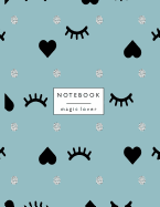 Notebook: Mini heart & eyelash on green cover and Dot Graph Line Sketch pages, Extra large (8.5 x 11) inches, 110 pages, White paper, Sketch, Draw and Paint