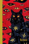 Notebook: Notebook: Black Cat Notebook/Journal with Spooky Eyeballs-100 Pages-Wide-Ruled- Perfect Gift for Black Cat Lovers-Perfect Notebook For Notes, Ideas, School, To-Do-List, Creative Ideas