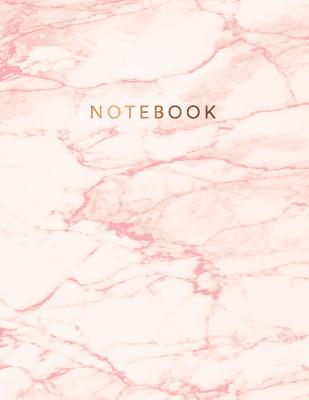 Notebook: Pretty Pink Marble with Bronze Lettering; Great for Journaling, Writing, Taking Notes 150 College-Ruled Lined Pages 8.5 X 11 - Paper Juice