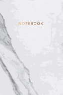 Notebook: Pretty White Marble with Bronze Lettering &#9733; Teacher Gift, School Supplies, Office Supplies or Personal Diary &#9733; 120 College Ruled Lined Pages &#9733; 6 X 9 - A5 Journal