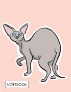 Notebook: Sphynx Cat on Pink Cover and Dot Graph Line Sketch Pages, Extra Large (8.5 X 11) Inches, 110 Pages, White Paper, Sketch, Notebook Journal