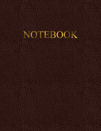 Notebook: Unruled/Unlined/Plain/blank Notebook - 120 pages numbered - Classic Leather with Gold lettering - A4/Letter Size - Diary, Journal, Composition Book, Doodles