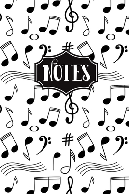 Notes: Music Notes Pattern 6"X9" 120 Blank Lined Pages Musical Notes Notebook - Designs, Alledras