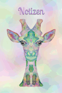 Notizen: Giraffe Aquarell Notizbuch Afrika Pastelltne Grid Dot Merkbuch Schulheft