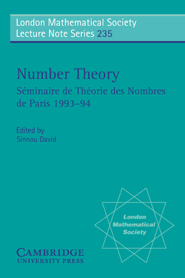 Number Theory: Sminaire de thorie des nombres de Paris 1993-94 - David, Sinnou (Editor)