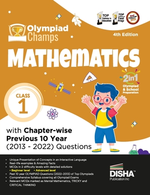 Olympiad Champs Mathematics Class 1 with Chapter-wise Previous 10 Year (2013 - 2022) Questions 4th Edition Complete Prep Guide with Theory, PYQs, Past & Practice Exercise - Disha Experts