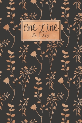 One Line A Day: A 5 Year Diary Memory Book Daily Writing Journal - Black & Gold Floral Leaves & Branches - Books, Just Plan