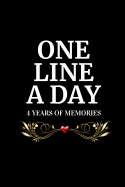 One Line a Day: Four Years of Memories, 6x9 Diary, Dated and Lined Book, Back with Heart Design