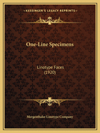 One-Line Specimens: Linotype Faces (1920)